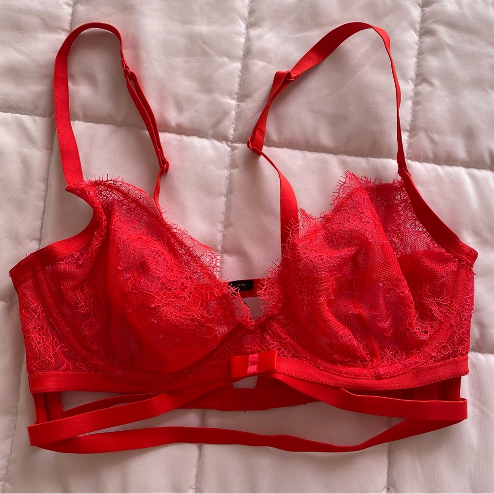 Victoria’s Secret red lace bra
